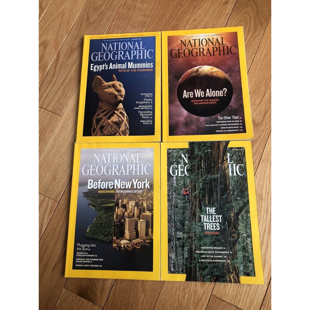 National‎ Geographic Magazine lot of 4- 2009 Sept-Oct-Nov-Dec Issues Collectible